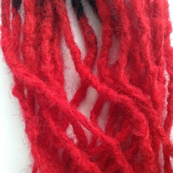 Red black ombre double ended dreadlock main image 5